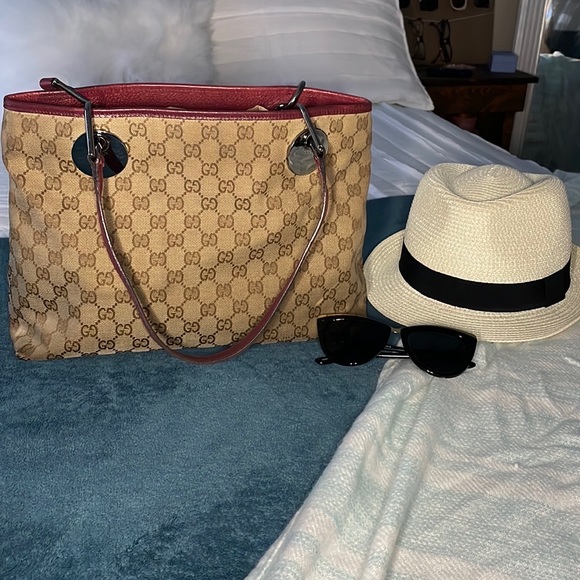 Gucci Handbags - Tan Gucci GG Canvas Eclipse Shoulder Bag